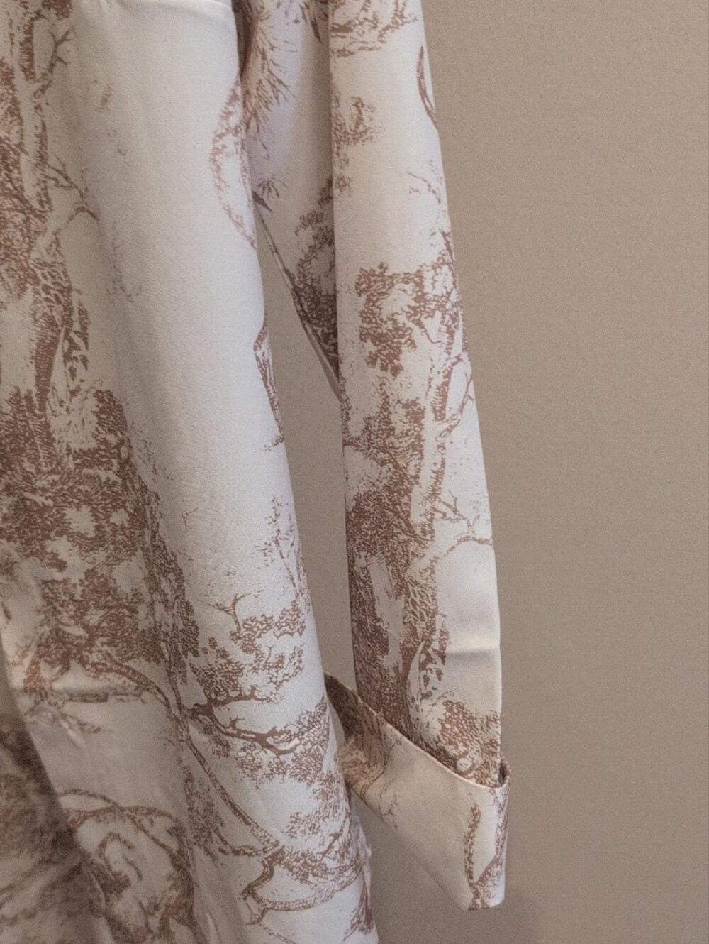 Wide Leg Women’s Pants - Cream Toile Print - Picture 6 of 10